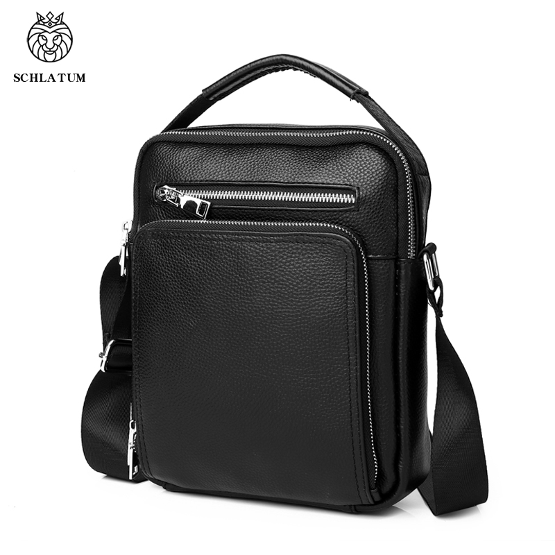 Tablet Shoulder Bag - SCHLATUM-Bolso cruzado de piel auténtica para